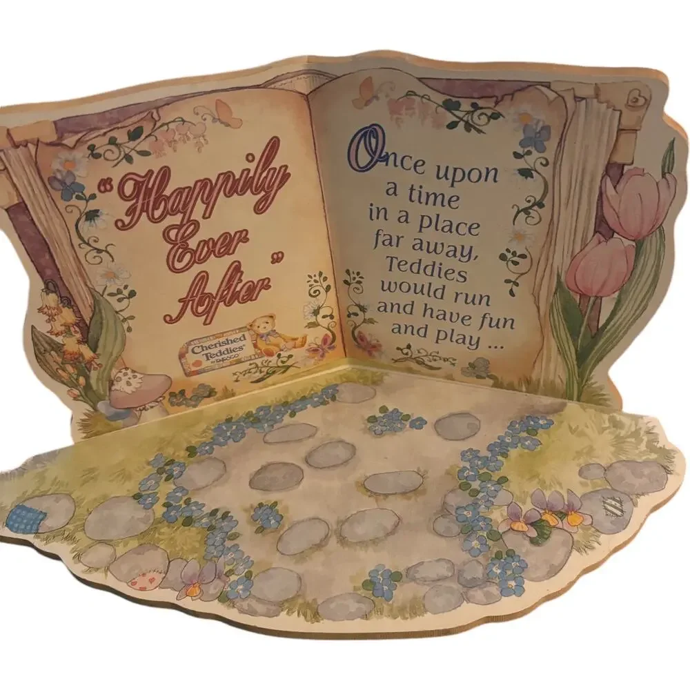 CHERISHED TEDDIES * Happily Ever After Wooden Display Stand * 1997 *